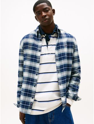 Tommy Hilfiger Mens Tommy Jeans Check Flannel Shirt - Blue - XL