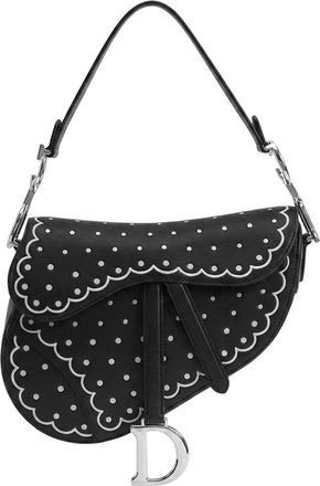 Dior Saddle Bag With Strap Calfskin & Debossed Polka Black White M0455PILJ-M45I