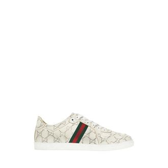 Gucci Schoenen, Dames, Wit, 39 EU, Leer, Stretch Low-Top Sneaker