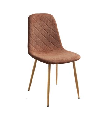 Home Heavenly Home Heavenly- Pack De 4 Sillas De Comedor Suiz - Silla Tapizada Dise&ntilde;o N&oacute;rdico Respaldo Con Costura Romboidales Y Patas Metal Color: Teja 8 Pata Sono
