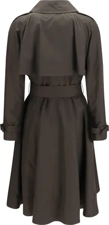Burberry Womens Pembury Cotton Gabardine Trench Coat Estuary Brown Jacket