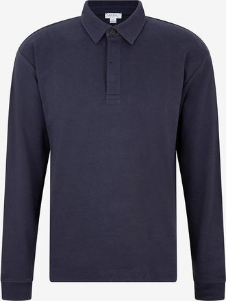 Sunspel Polohemd aus geb&uuml;rstetem Jersey Heavyweight Rugby