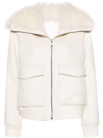 Liska cashmere bomber jacket - women - Polyester/Cashmere/Viscose - M - White