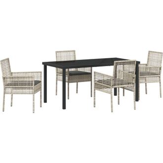 vidaXL Vidaxl - Conjunto De Comedor De Jard&iacute;n 5 Pcs Gris Claro Polirat&aacute;n