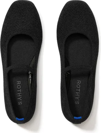 Rothy's The ReVelvet Max Square Mary Jane in Revelvet Black at Nordstrom, Size 10.5