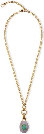 Lizzie Fortunato Yucca Pendant Necklace in Gold/Green/Grey at Nordstrom