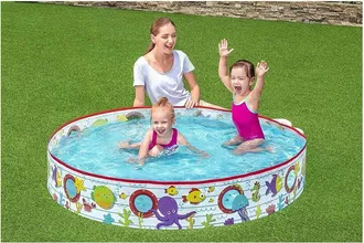 Trade Shop Trade Shop - Piscina Piscinetta Rigida Per Bambini Fantasia Marina 2 Anni+ 152 X 25 Cm 55029