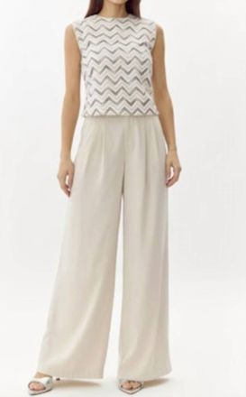 Greylin Stanley Wide Leg Trousers In Bone