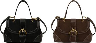 Generic Womens bag made of faux suede with adjustable shoulder strap buckle hobo bag for everyday life and travel