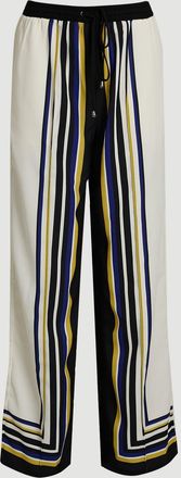 Karen Millen Womens Contrast Stripe Twill Woven Wide Leg Trouser - Multicolour - Size 14 UK