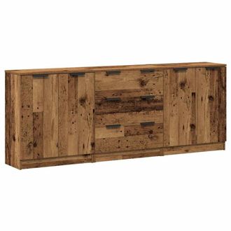Berkfield Home Sideboards 3 pcs Old Wood 60x30x70 cm Engineered Wood in Brown | Size: 60 x 30 x 70 cm