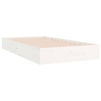 Berkfield Home Beautiful Bed Frame White Solid Wood 90x200 cm