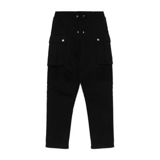 Balmain Slim-fit Trousers, male, Black, S, Black Drawstring Trousers with Pockets