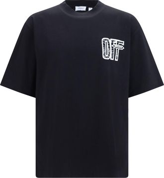 Off-white Mens T-Shirt Motion Arrow Skate Black Cotton T-Shirts And Polos
