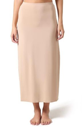 MeMoi Bonded Maxi Slip Skirt in Nude at Nordstrom, Size Small