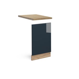 Vicco Armarios De Cocina Fame-line, Azul Oscuro Alto Brillo, 45 Cm, Et Roble