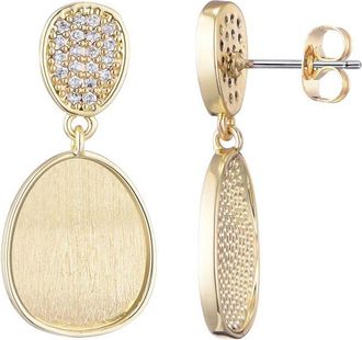 Adornia Adornia 14K Plated Cz Satin Finish Crystal Drop Earrings