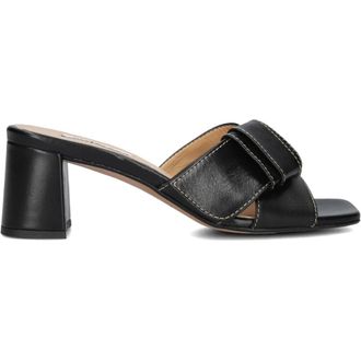 Notre-V Schoenen, Dames, Zwart, 37 EU, Leer, Elegante muiltjes met blokhak