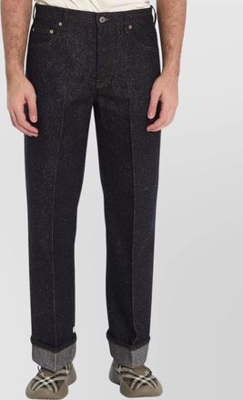 Burberry straight leg rolled cuff denim trousers