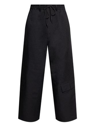 Yohji Yamamoto drawstring pocket trousers - Black