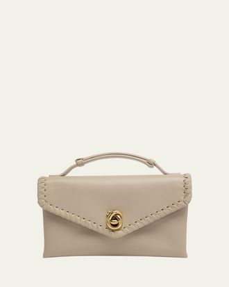 Bottega Veneta Knot Lock Leather Top-Handle Bag