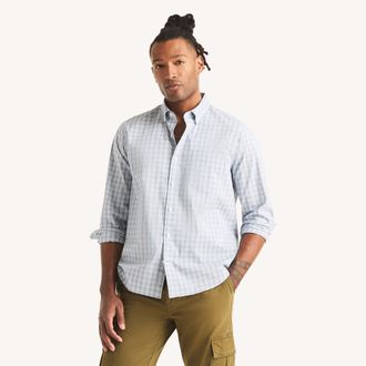 Nautica Mens Classic Fit Wrinkle-Resistant Plaid Shirt