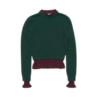 Acne Studios Jersey de Punto con Capas - Knitwear - Mujer - Verde - S