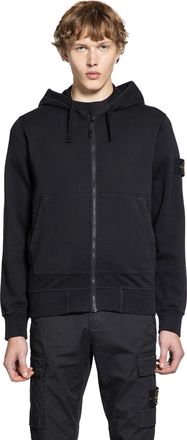 Stone Island Cotton Fleece Hooded Zip Sweatshirt