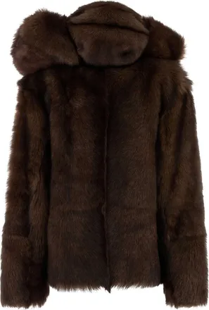 Prada Womens Brown Fut Mogano Giacche Pelle Jacket