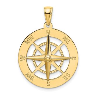 Diamond2Deal 10k Yellow Gold Nautical Compass Charm