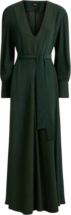 Kiton Elegante Lange Zijden Jurk - Dames - Maxi kleedjes - Groen - S - Kleedjes