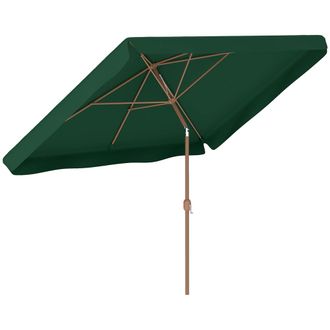 OUTSUNNY Sombrilla de jard&iacute;n 300x200x245 cm verde oscuro