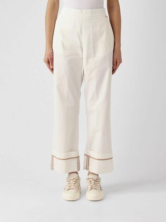 Herno Pantaloni wide leg a vita alta in gabardine di cotone idrorepellente