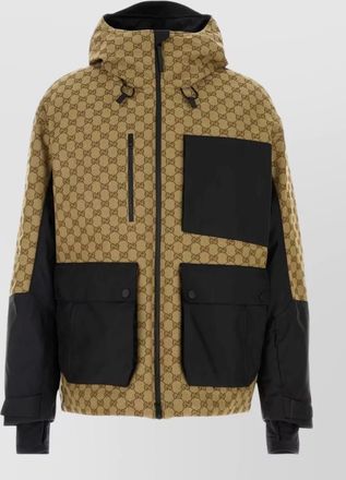 Gucci gg fabric hooded jacket front pockets