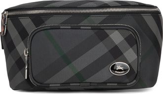 Burberry Mens Belt Bag Grid Grey Polyamide