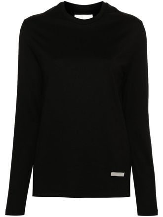 Jil Sander logo-plaque cotton T-shirt - women - Cotton - S - Black