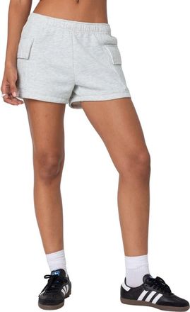 Edikted Garnet Cargo Sweat Shorts in Light-Gray at Nordstrom, Size X-Large