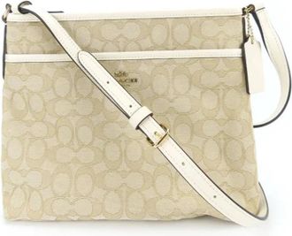 Coach Pre-owned Canvas shoulder-bags - Dames - Vintage Schoudertas - Beige - ONE Size - Leer - Vintage