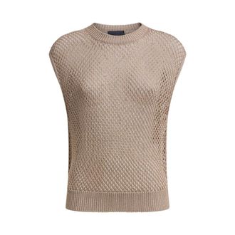 Dondup Round-neck Knitwear, female, Yellow, Size: XS Dt416 Round-neck Knit Vest