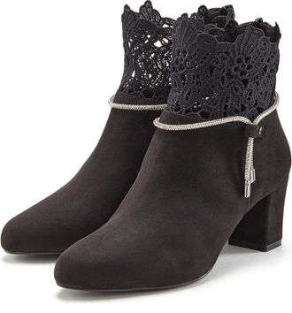 Lascana Stiefelette mit elegantem Spitzenbesatz, Stiefel, Boots