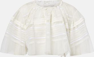 Xu Zhi Top cropped in pizzo e tulle