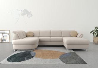 Sit&more Wohnlandschaft »Apulia U-Form« wahlweise Bettfunktion, Bettkasten und Kopf- und Armteilverstellung