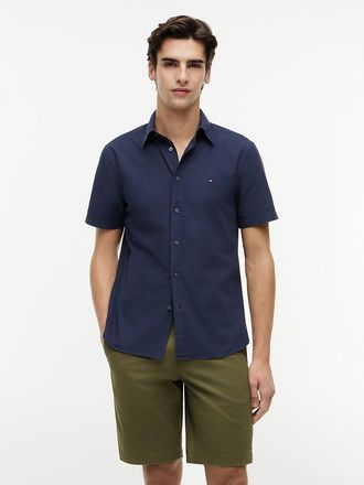 Tommy Hilfiger Mens Regular Fit Garment-Dyed Shirt - Navy - XXL