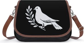 Generic Dove1 Peace Crossbody Bag Womens Handbag PU Message Bags Shoulder Purse with Adjustable Strap