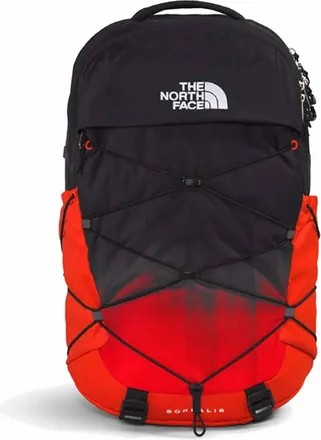 The North Face Mens Borealis School Laptop Backpack In Fiery Red Dip Dye Large Print/tnf Black