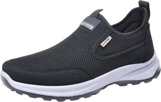 Generic Mens Casual Shoes Size 8 Spring Autumn Walking Shoes Soft Sole Comfortable Breathable Outdoor Running Sports Casual Shoes Mens Designer Trainers (Blac