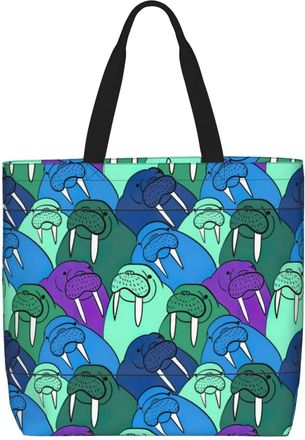 Generic Women Handbag Walrus Women Beach Bag Waterproof Reusable Crossbody Bags, For Swim, Gym, Wedding, Birthday, School