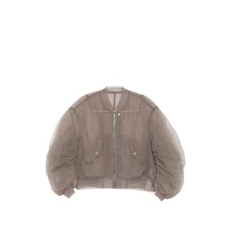 Rick Owens Secchia Flight Crinkled Sleeve Bomber Jacket
