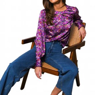 Hutch Womens Davy Top In Lavender Whimsy Watercolor Floral