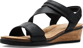 Clarks Kacha Wave Womens Wedge Shoes Black Leather : 9.5 B - Medium